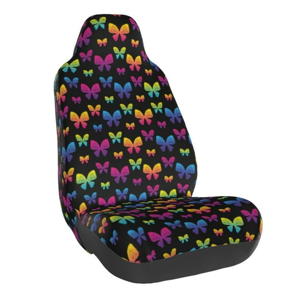 Vsdgher Rainbow Butterfly for Automotive Seat Covers for Cars Trucks SUVs, Universal Fit Anti-Slip Bucket Seat Protector for Cars,Vehicle Seat Protector for Front Seats