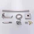 thumbnail image 6 of Brushed Nickel Bathroom Floor Waterfall Faucet Set Freestanding tub Filler Tap, 6 of 6