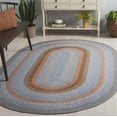 thumbnail image 2 of SAFAVIEH Braided Marco Bordered Machine Washable Reversible Area Rug, Grey/Rust, 3' x 5' Oval, 2 of 12