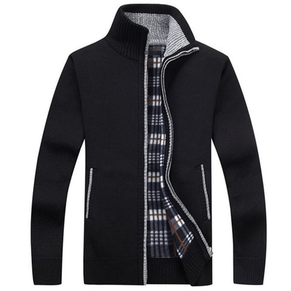 Mens Sweater, Shawl Collar Slim Fit Button Cable Knit Black Sweater Jacket With Pockets, Autumn Winter Warm Outerwear, Office Casual Wear, Men's Clothing
