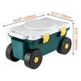 thumbnail image 2 of VEVOR Rolling Garden Cart with Seat, 2 in 1 Garden Stool with Storage Space, 227lbs Load Capacity, Outdoor Wagon with Handle, Garden Seat for Yard Weeding Planting, 2 of 9