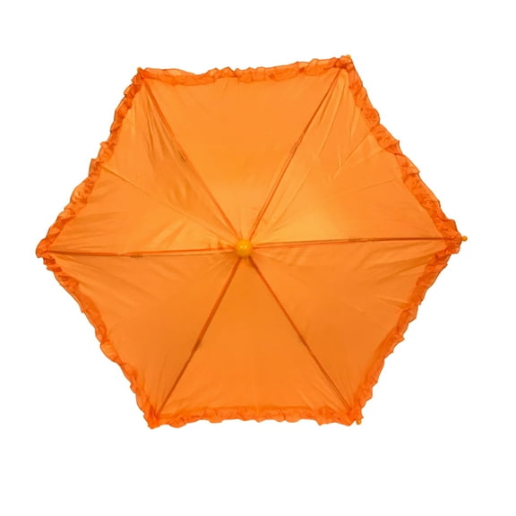 Orange Umbrella with Ruffle 14.5" (Each)