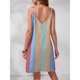thumbnail image 5 of Vestido de Verano de las Mujeres Color Bloque Raya Eslinga Suelta sin Mangas Cuello en V, un Estilo de Línea para el Uso Diario, Casual Y Primavera, 5 of 7