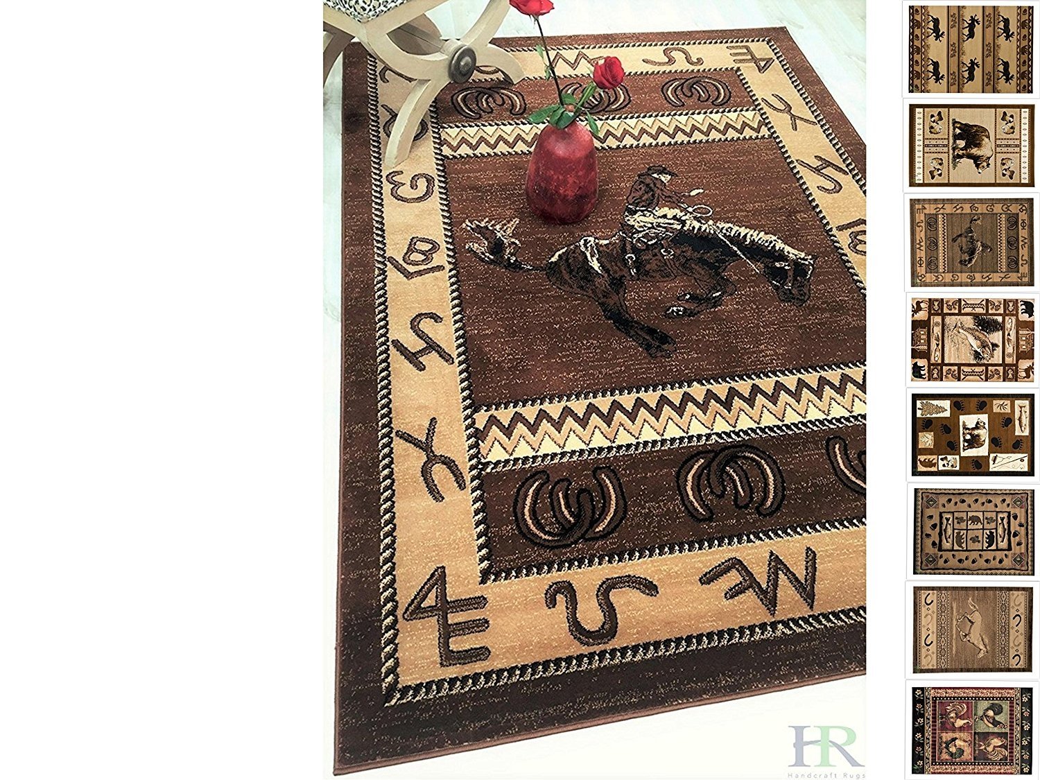 Handcraft Rugs Cabin Rug Lodge, Cabin Nature and Animals Area Rug