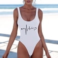 thumbnail image 4 of MDUKONU Women's One Piece Bathing Suit Boy Short One Piece White L, 4 of 5