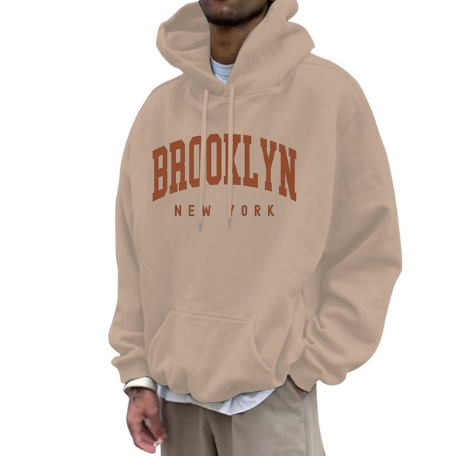 toraway Sweatshirts pour Hommes Tendance avec Mots Mode Décontractée Impression 3D Manches Longues Chandail à Capuche avec Cordon L