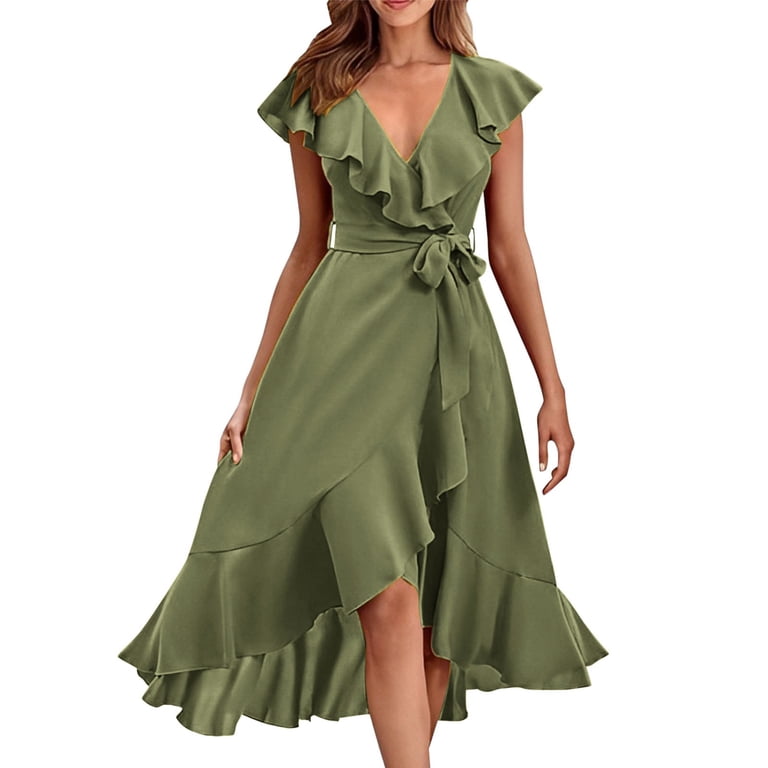 green emerald velvet dress ONLY Green Lace Fit & Flare Dress main image 0