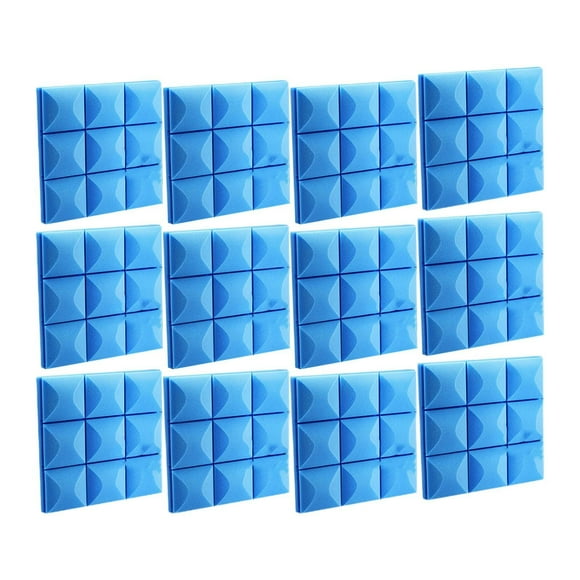BELOVING 12 Pieces Acoustic Panels Accessories Sound Absorbing Foam Soundproof Boards Blue