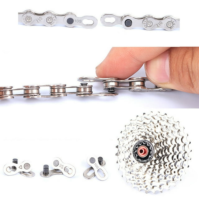 Cagogo under $5 3Pcs Bike Chain Connector, 1 Pair Chain Link Connector,Bicycle Quick Link Clip,Portable Chain Joint,6-10 Speed Compatible,Stainless Steel Magic Link,Tool-Free Chain Installation