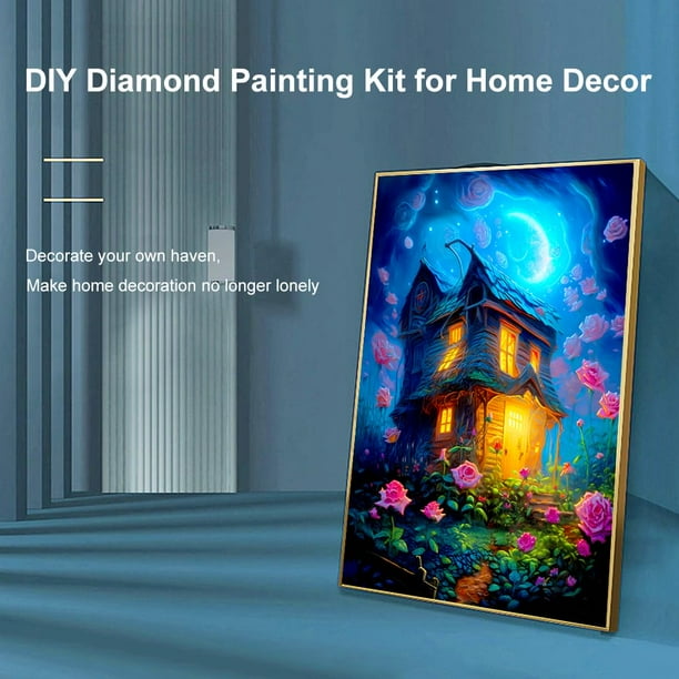 Enchanted Forest Diamond Painting Kit DIY Magical House Gem Art Craft for Home Wall Decor Perfect Gift for Kids and Adults 12x16 inch