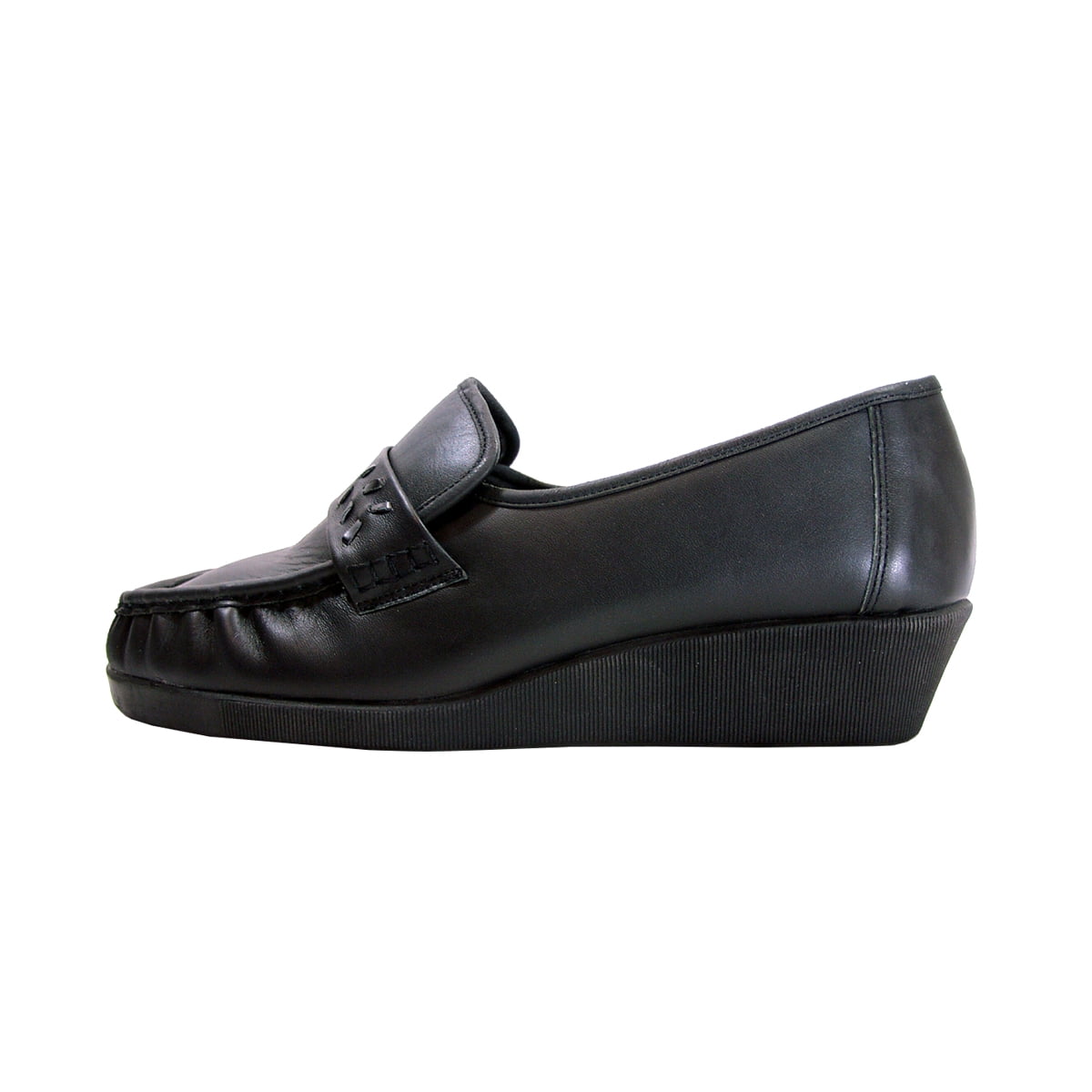 24 HOUR COMFORT Prue Women's Wide Width Moccasin Design Shoes BLACK 9.5