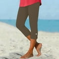 thumbnail image 3 of Capri Leggings for Women 2026 Summer Elastic High Waist Side Split Hem Casual Workout Cropped Yoga Pants, 3 of 9