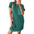 thumbnail image 2 of Lucoss Robe T-Shirt Mini à Manches Courtes Col Rond Décontractée d'Été pour Femmes, S-2TG, 2 of 5