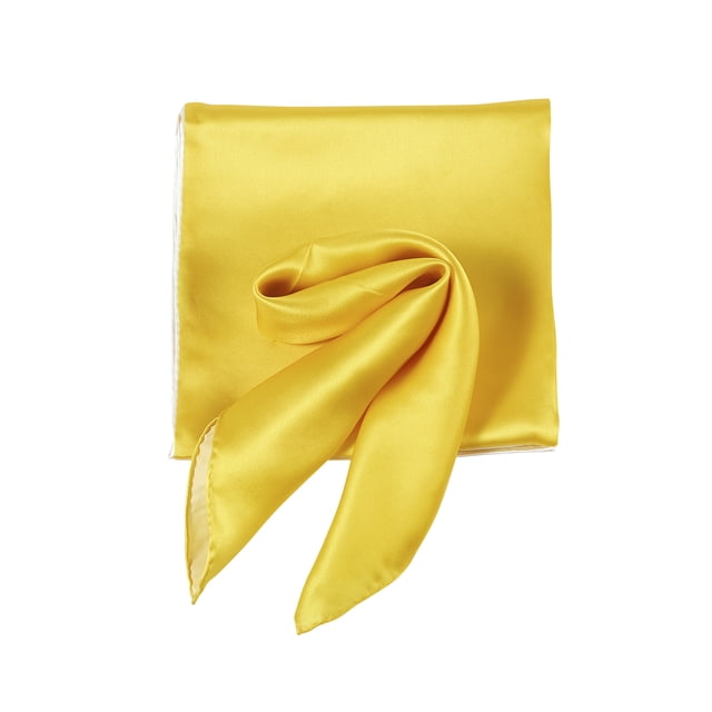 Daffodil Pure Silk Scarf | Ivory, Lemon Yellow, Gold | Small Head Scarf Or Large Square Shawl | Solid Colour Collection