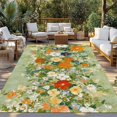 thumbnail image 2 of Summer Wildflowers Outdoor Rug 6x9 Ft - Reversible Patio Rug Outdoor Camping Rugs, Pastoral Oil Painted Retro Art Washable Indoor Outdoor Area Rugs, Non-Slip Outdoor Carpet Runner for Deck/Porch, 2 of 8