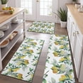thumbnail image 2 of Yellow Lemon Fruit Leaves White Pattern Kitchen Rugs Sets Of 3,Kitchen Runner Rugs Non Skid Washable,Decorative Kitchen Floor Mats for Kitchen,Sink,Laundry,17"x30"+ 17"x47" + 17"x59", 2 of 6