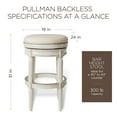 thumbnail image 5 of Open Box Maven Lane Pullman Backless Swivel Bar Stool White Oak, Bar Height, 5 of 6