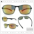 thumbnail image 2 of Mens 90s Rectangular Metal Rim Sport Wrap Arm Sunglasses Gunmetal - Orange Mirror, 2 of 8