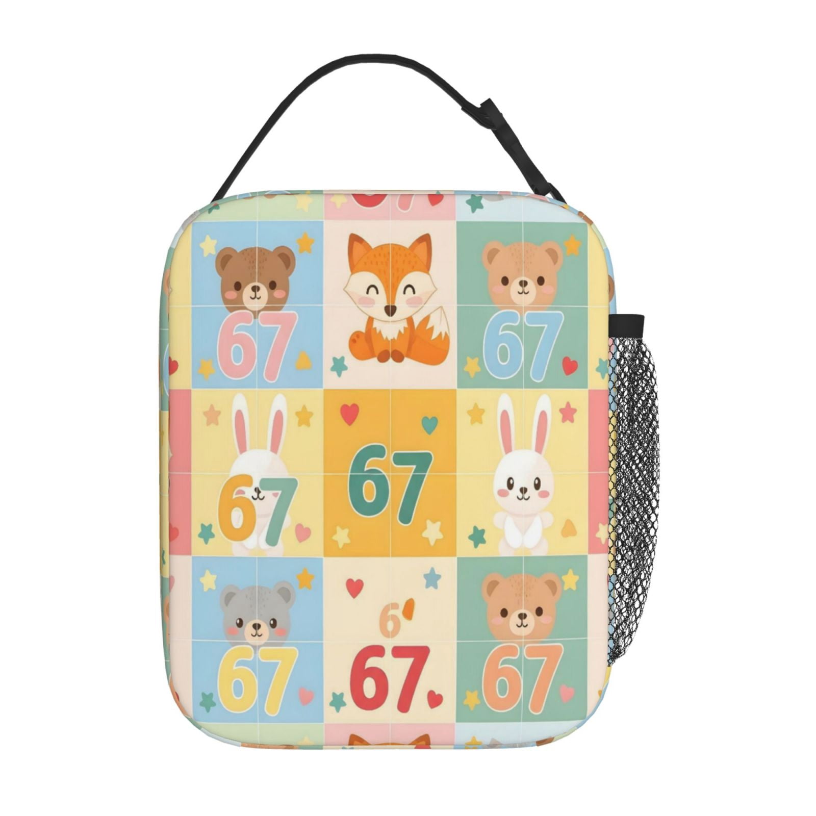 Lunch Bag For Women Men Insulated Portable Lunch Box Bento Box Office Picnic Travel Cooler Bag 67 Pattern With Cartoon Elements