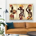 thumbnail image 4 of 3pcs Golden African Canvas Art Prints - Vibrant Ethnic Wall Decor with Intricate Beadwork & Jewelry, Frameless, Indoor/Outdoor Use, Perfect for Living Room, Bedroom, or Home Accent, Cultural Home De, 4 of 4