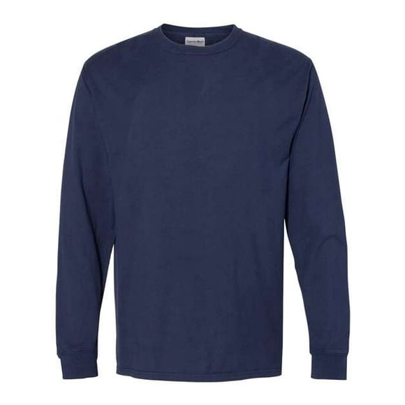 Camiseta de manga larga de algodón hilado en anillo Hanes 3XL Azul marino
