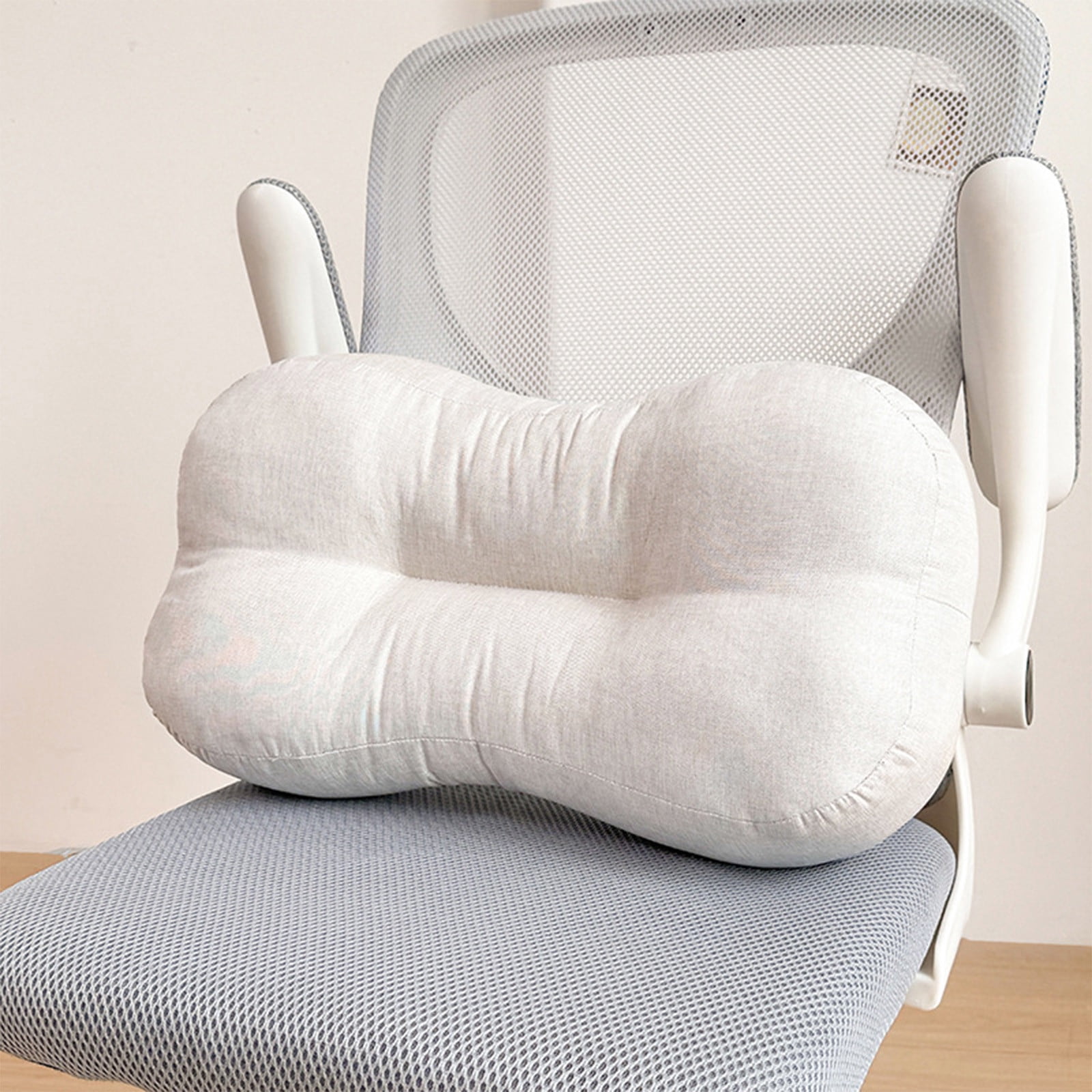 LHNFT Ergonomic Butterfly-Shaped Neck Pillow, Contoured Cervical Support Pillow for Neck Pain Relief, Soft Linen-Feel Pillow for All Sleeping Positions