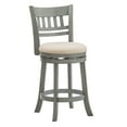 thumbnail image 2 of Weston Home Shapel Lattice Back 24"H Swivel Counter Height Stool, Antique Grey Finish, Beige Linen, 2 of 6