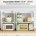 thumbnail image 2 of Expandable Microwave Stand, Heavy Duty 3-Tier Adjustable Microwave Oven Rack with 8 Hooks & 2 Holders, Space-saving Kitchen Counter Shelf for kitchen organizers and storage, 200lbs Capacity, White, 2 of 18