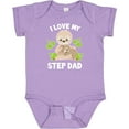 thumbnail image 3 of Inktastic Cute Sloth I Love My Step Dad with Green Leaves Boys or Girls Baby Bodysuit, 3 of 5