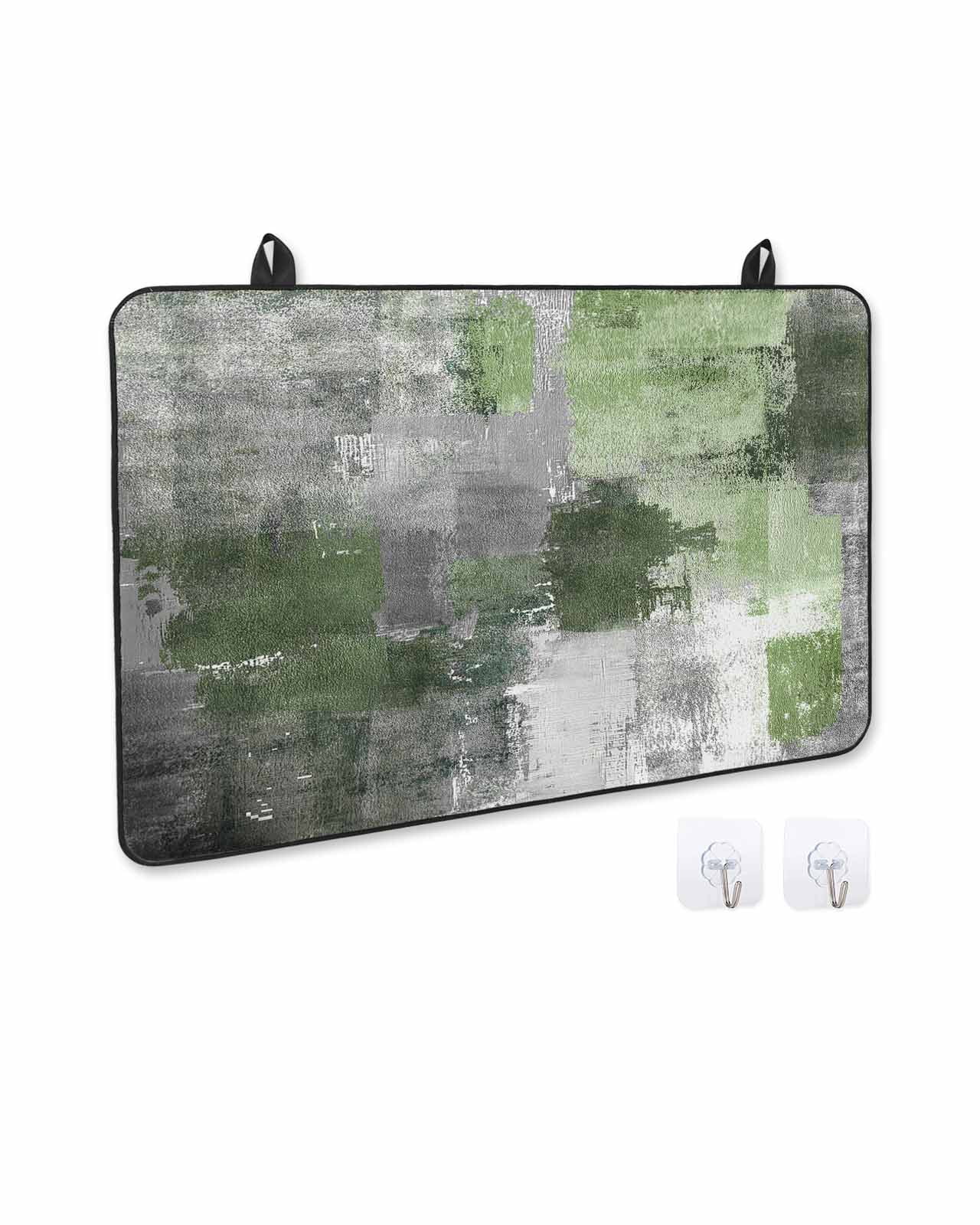 nqOlkjepod Large Induction Cooktop Protector Mat 36"x21", Sage Green Grey Stove Top Covers for Electric Stove, Modern Oil Painted Abstract Art Aesthetics Stove Burner Cover Mats Stove Cover