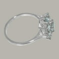 thumbnail image 4 of LBG British Made 18k White Gold Natural Aquamarine Womens Anniversary Ring - 33 size options - Size 6.75, 4 of 6