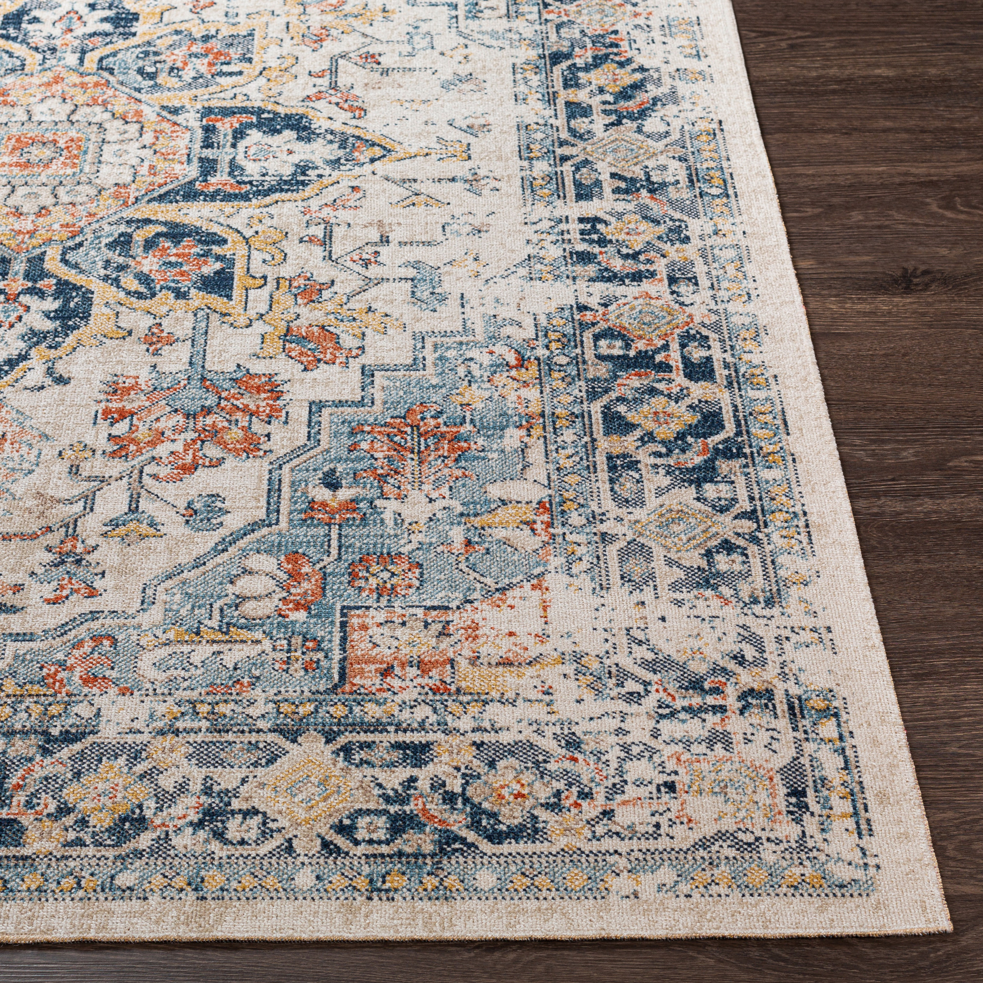Livabliss Huntington Beach Medallion Indoor/Outdoor Area Rug, Navy/Multi ,9'2" x 12'