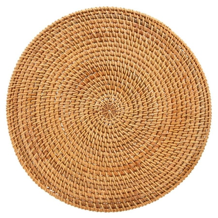 

Handwoven Rattan Placemats Round Wicker Table Mats Natural Woven Placemats for Dinner Table Heat Resistant Mats
