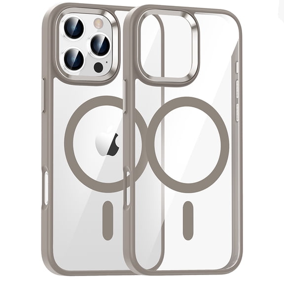 Dteck for iPhone 16 Pro Max Case, Compatible with MagSafe, Shockproof Military-Grade Protection, Transparent Magnetic Phone Case for iPhone 16 Pro Max,Titanium Gold