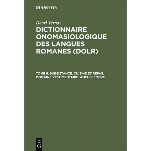Dictionnaire Onomasiologique des Langues Romanes (Dolr) 1996