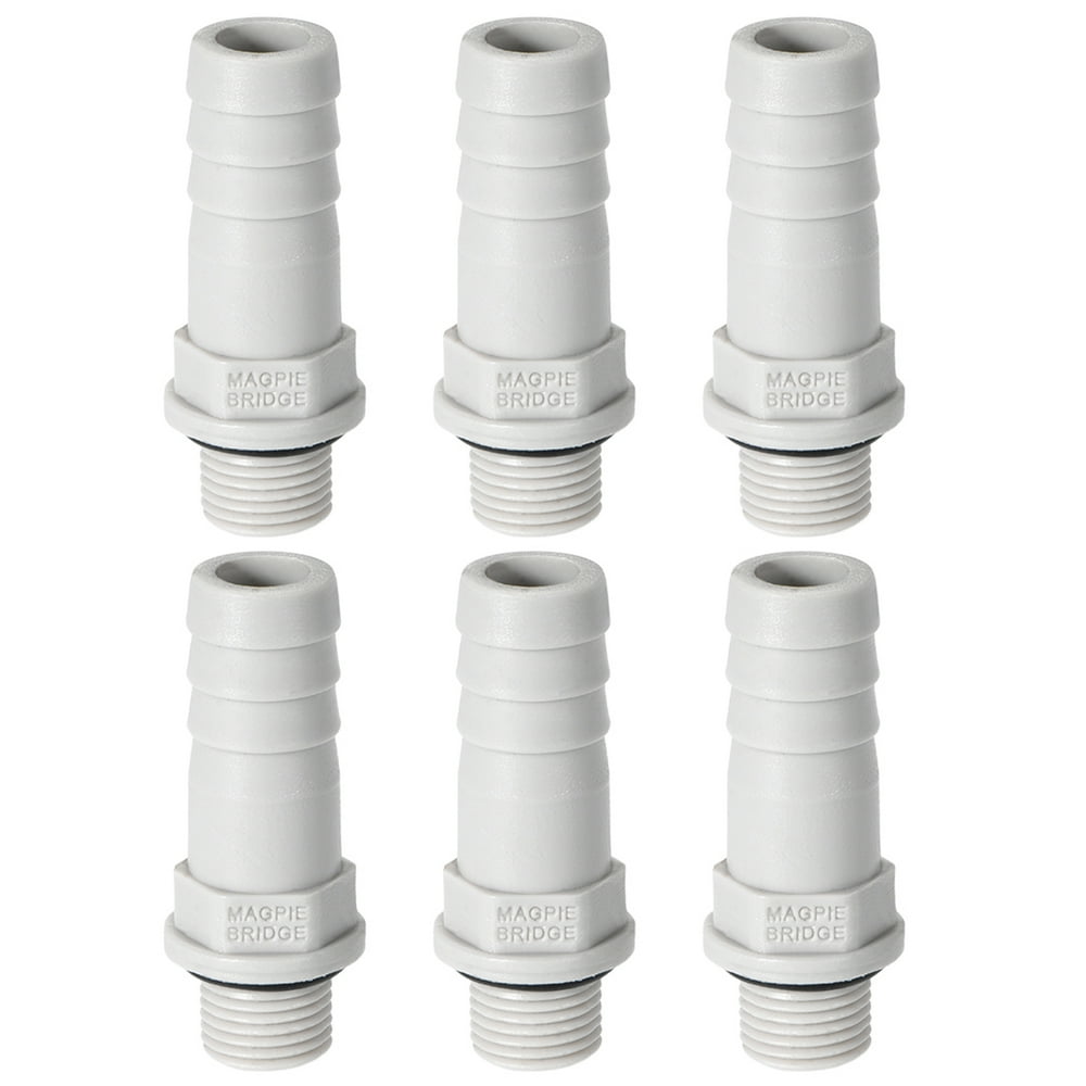 PVC Barb Hose Fittings Connector Adapter 10mm or 25/64" Barbed x 1/8" G