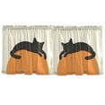 thumbnail image 7 of Yayeee Kitchen Curtains Set of 2 Light Filtering 57"x36" Over Sink Window Panels, Sleeping Black Cat, 7 of 7