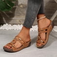 thumbnail image 6 of Sandals For Women Summer Comfortable Casual Fish Mouth Thick-soled Bottom Solid Color Fashion Wedge Summer Style Womens Sandals for Summer, 6 of 9