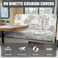 thumbnail image 4 of XYZCANDO Floral RV Dinette Cushion Covers Lily Furniture Covers Easy to Install Universal Camper Accessories Easter Sofa Slip Covers for 2 Seat Cushion Couch 1 Backrest Cover and 1 Bench Cover White, 4 of 7