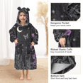 thumbnail image 3 of FORMRS Wearable Blanket Hoodie with Sleeves for Kids Cozy Flannel Sweatshirt, Gothic Floral Print, 3 of 7