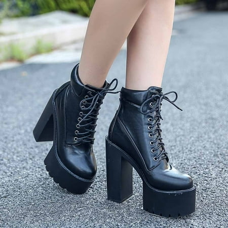 

MIASHUI Fashion Lady Lace Up Shoe Soft Leather Platform Shoe Party Ankle Boot High Heels Women Sneakers Shoes Wedges Women Shoes Casual
