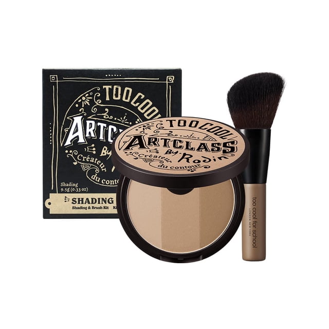 Demasiado genial para la escuela - Clase de arte de Rodin Shading Master con pincel | Paleta de contorno coreana | Polvo facial bronceador (n.º 2 moderno)