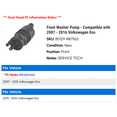 thumbnail image 2 of Front Washer Pump - Compatible with 2007 - 2016 Volkswagen Eos 2008 2009 2010 2011 2012 2013 2014 2015, 2 of 2