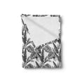 thumbnail image 2 of Jungle Soft Flannel Fleece Throw Blanket, Monochrome Tropical Plants Palm Monstera Banana Leaves Island Nature Theme, Cozy Plush for Indoor and Outdoor Use, 50" x 60", Black Grey White, by Ambesonne, 2 of 5