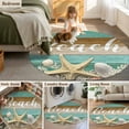 thumbnail image 6 of Starfish Round Area Rug 4 FT, Non Slip Indoor Outdoor Rug, Coastal Coral Ocean Teal Green Brown Wood Grain Washable Soft Circular Carpet Non-Shedding Floor Mat for Coffee Table Nursery Foyer Balcony, 6 of 9