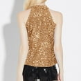 thumbnail image 4 of Njoeus Womens Sleeveless Glitter Sequin Tank Tops Mock Turtleneck Slim Fitted T-Shirt Sparkly Camisole Vests, 4 of 4