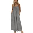 thumbnail image 2 of AoDai Backless halter dress, summer long dress, casual bohemian style sleeveless halter pleated layered long beach sun protection dress, 2 of 5