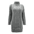 thumbnail image 4 of FEIFLY Women Long Sleeve Turtleneck Winter High Waist Slim Sweater Dress Pullover Jumper Trendy Female Knitwear, 4 of 5