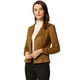 thumbnail image 1 of Chaqueta de gamuza sintética con cordón delantero abierto informal de manga larga para mujer Marrón Claro S, 1 of 5