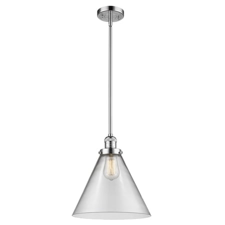 201S-PC-G42-L Innovations Lighting Cone - 1 Light Mini Pendant In Industrial Style-16 Inches Tall and 12 Inches Wide-Polished Chrome Finish-Clear